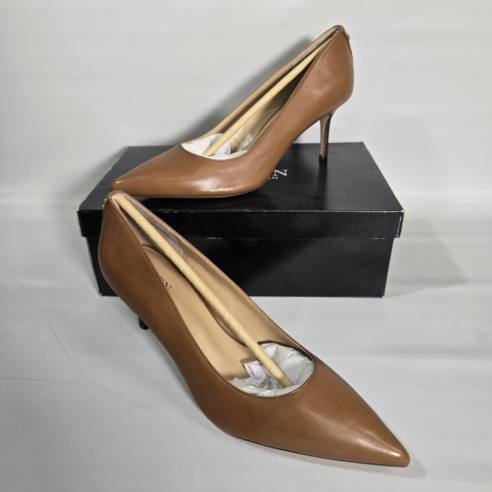 Lauren Ralph Lauren Lanette Leather Pumps 9 Brown Pointed Toe Heel NEW ($160)